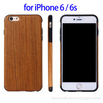 2016 Hot Wood Paste Skin TPU Case for iPhone 6 6s, Wood Back Cover Case for iPhone 6